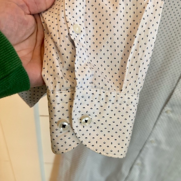 HUGO BOSS White design Men luxury career office special occasion top 42 16.5” - Picture 7 of 11